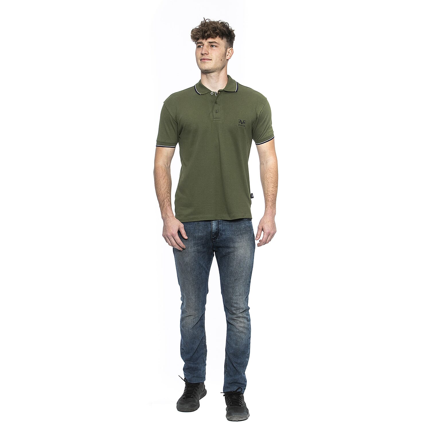 19V69 ITALIA by Alessandro Versace 100% Cotton Polo T-Shirt (Size XXL) - Khaki