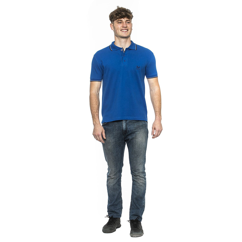 19V69 ITALIA by Alessandro Versace 100% Cotton Polo T-Shirt (Size M) - Royal