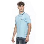 19V69 ITALIA by Alessandro Versace 100% Cotton Polo T-Shirt (Size M) - SkyBlue