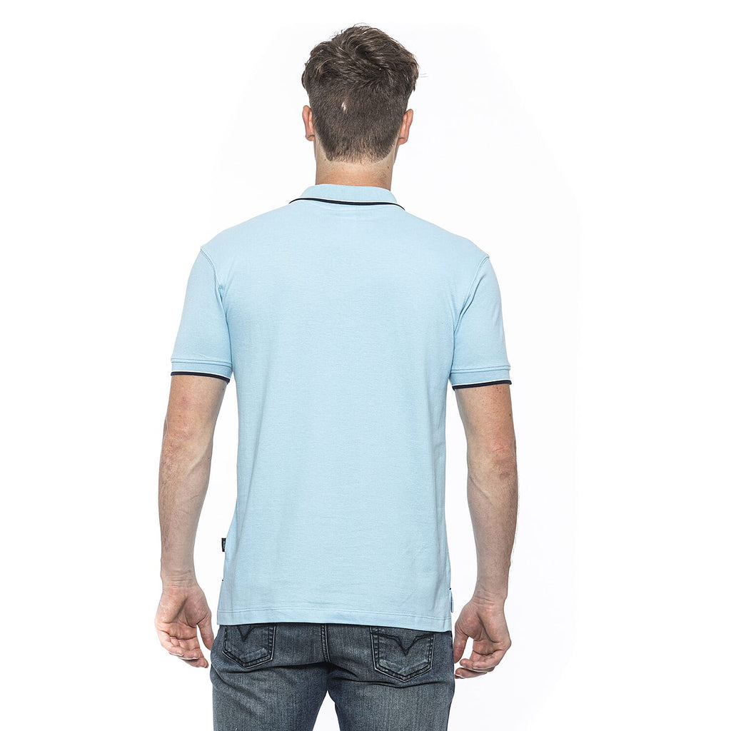 19V69 ITALIA by Alessandro Versace 100% Cotton Polo T-Shirt (Size XL) - SkyBlue