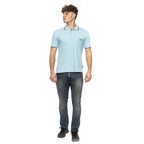 19V69 ITALIA by Alessandro Versace 100% Cotton Polo T-Shirt (Size XXL) - SkyBlue