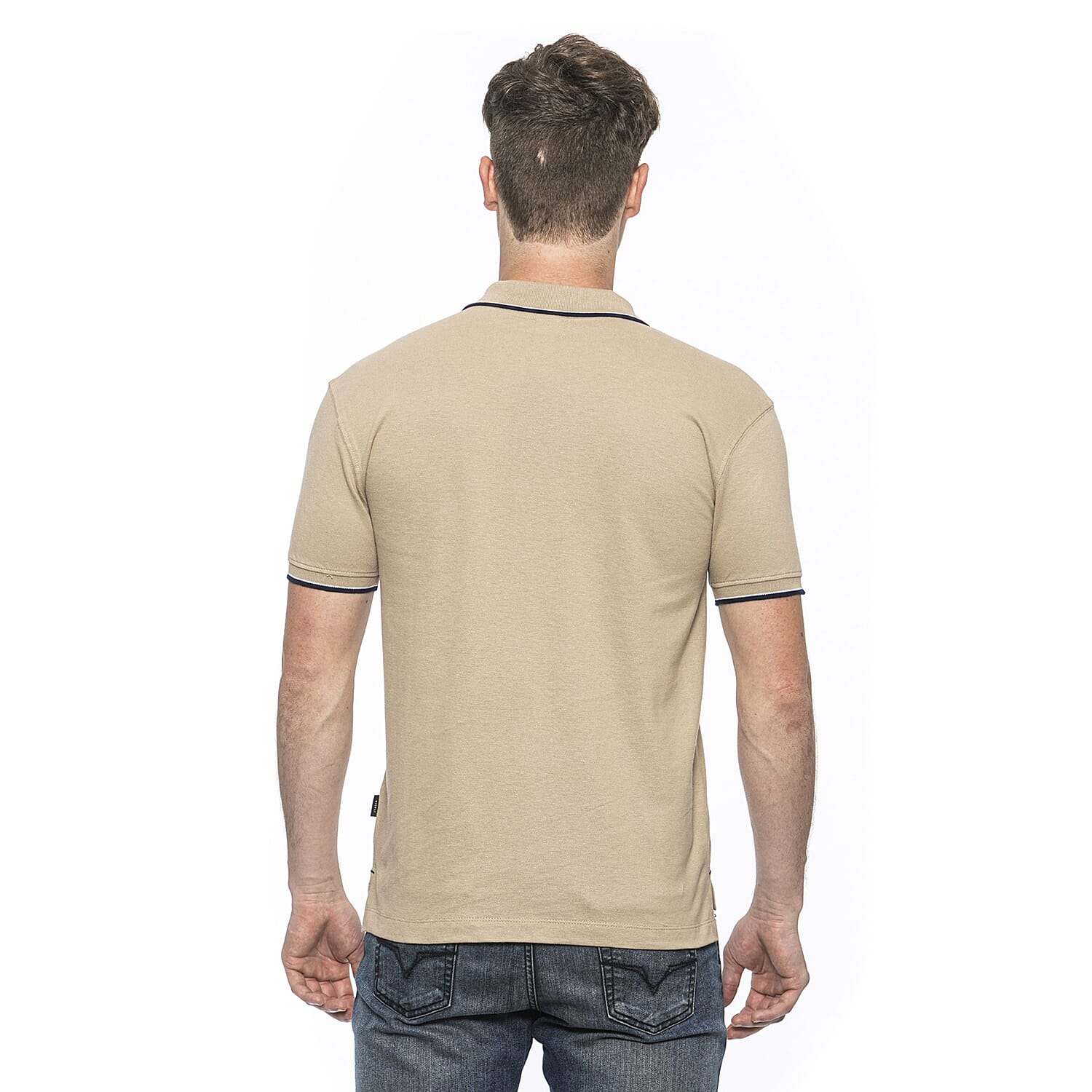 19V69 ITALIA by Alessandro Versace 100% Cotton Polo T-Shirt (Size M) - Stone