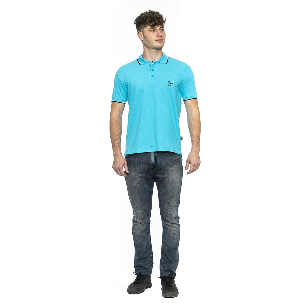 19V69 ITALIA by Alessandro Versace 100% Cotton Polo T-Shirt (Size M) - Turquoise
