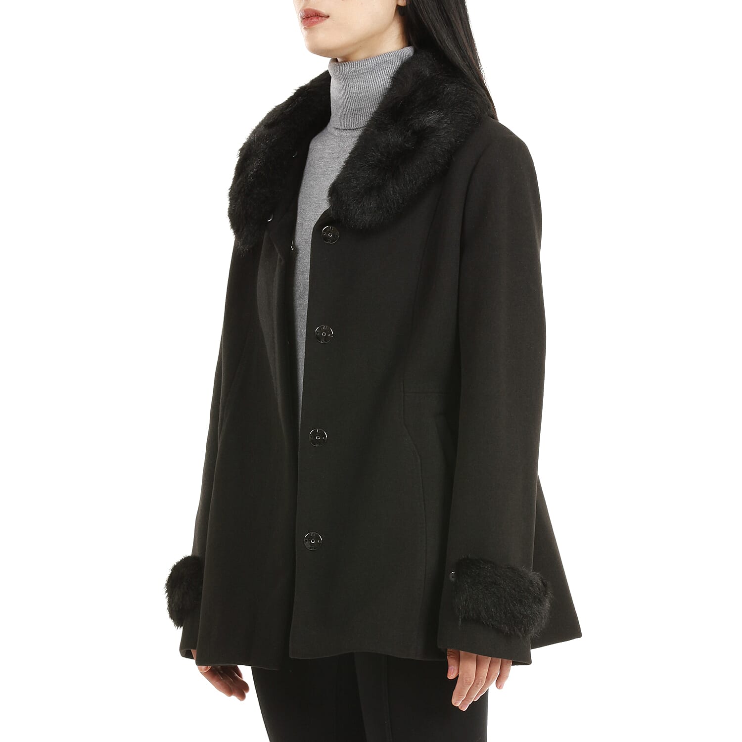 19V69 ITALIA by Alessandro Versace Faux Fur Jacket (Size XXL) - Black
