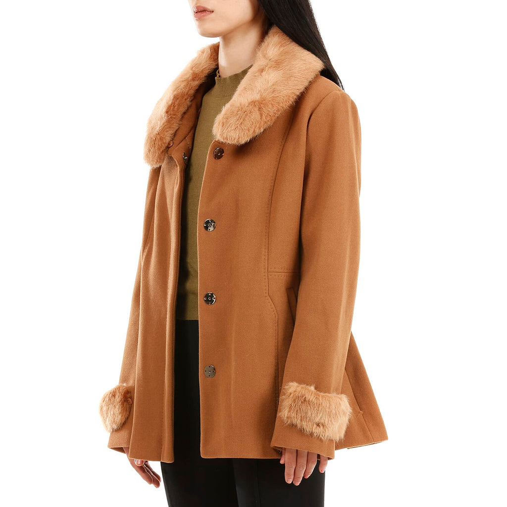 19V69 ITALIA by Alessandro Versace Faux Fur Jacket (Size L) - Camel