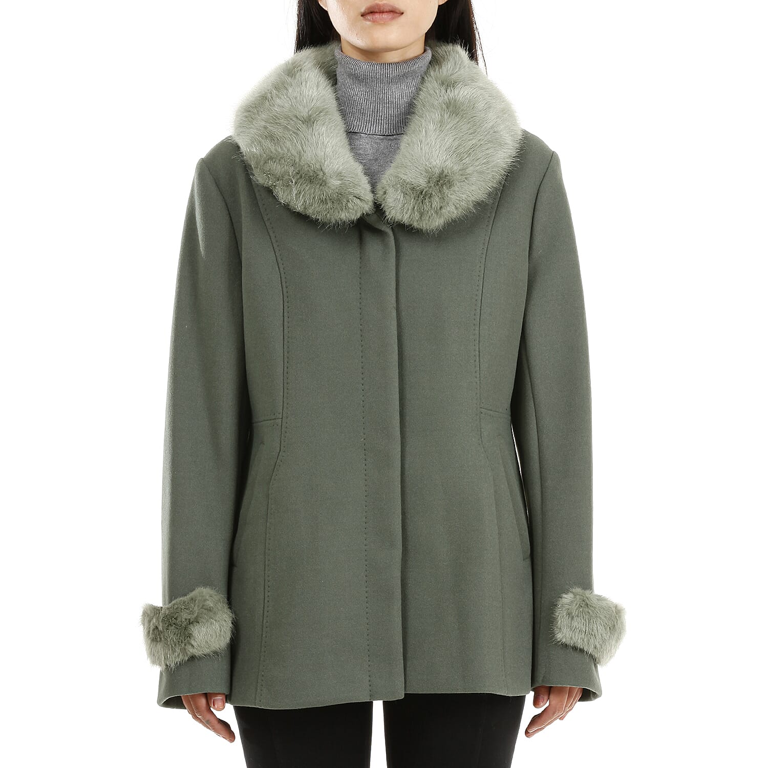 19V69 ITALIA by Alessandro Versace Faux Fur Jacket (Size XXL) - Green