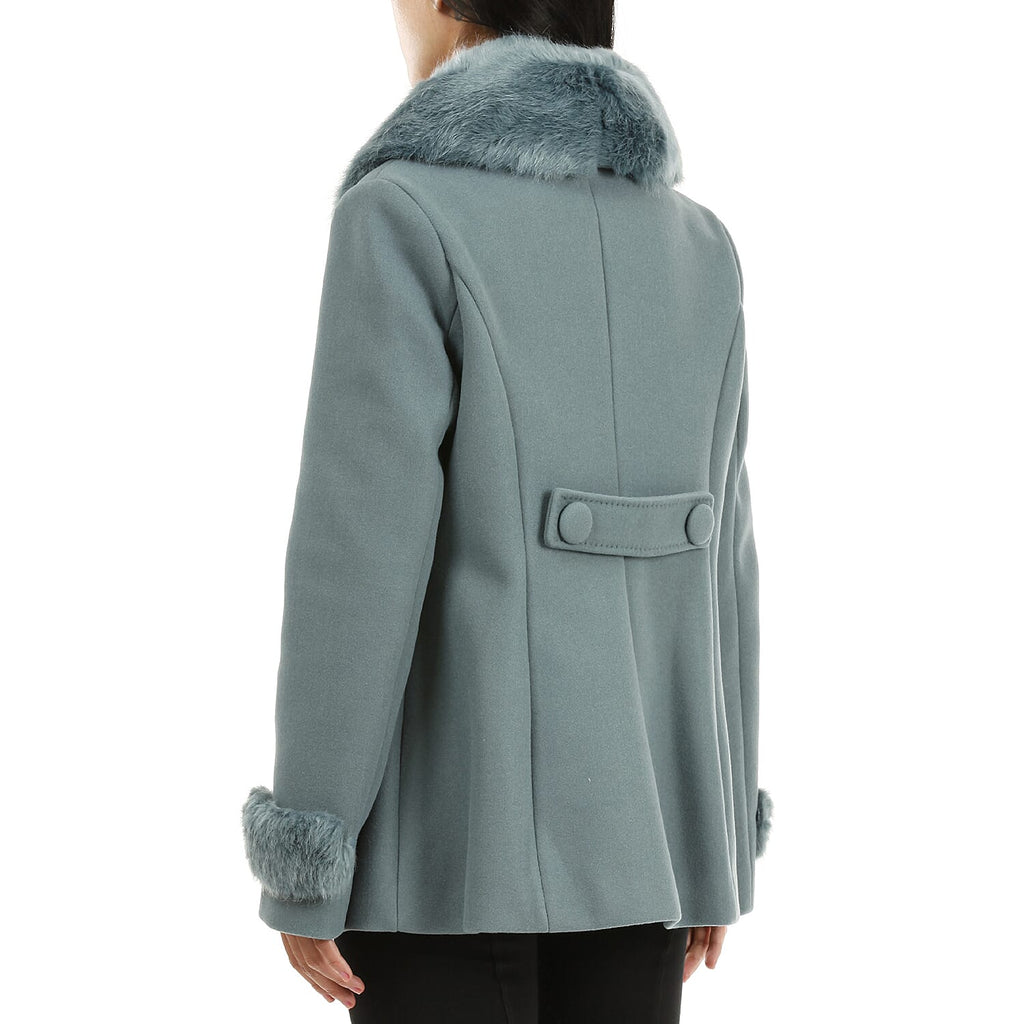 19V69 ITALIA by Alessandro Versace Faux Fur Jacket (Size M) - Teal