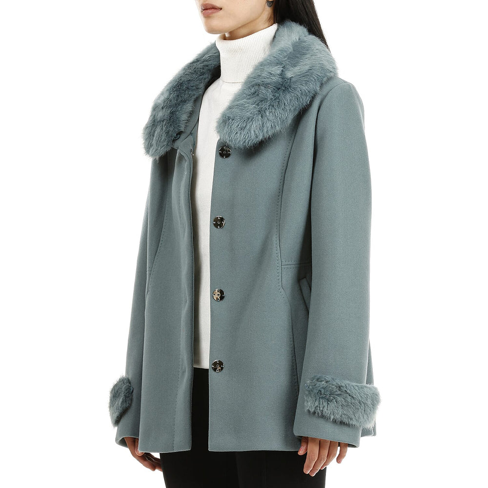 19V69 ITALIA by Alessandro Versace Faux Fur Jacket (Size M) - Teal