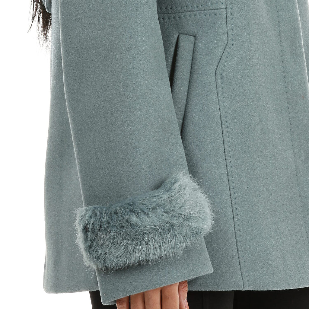 19V69 ITALIA by Alessandro Versace Faux Fur Jacket (Size XXL) - Teal