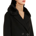 19V69 ITALIA by Alessandro Versace Faux Fur Cuff & Neck Jacket (Size S) - Black