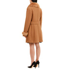 19V69 ITALIA by Alessandro Versace Faux Fur Cuff & Neck Jacket (Size L) - Camel
