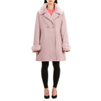 19V69 ITALIA by Alessandro Versace Faux Fur Cuff & Neck Jacket (Size XXL) - Pink