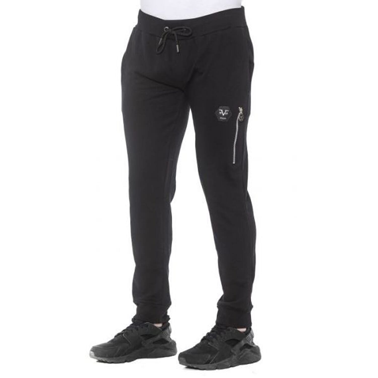 19V69 ITALIA by Alessandro Versace Zip Trim Jogger (Size XL) - Black
