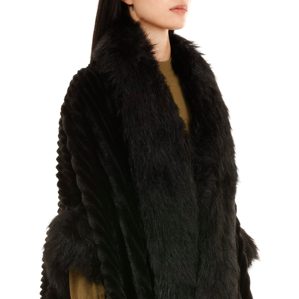 19V69 ITALIA by Alessandro Versace Faux Fur Jacket (One Size) - Black
