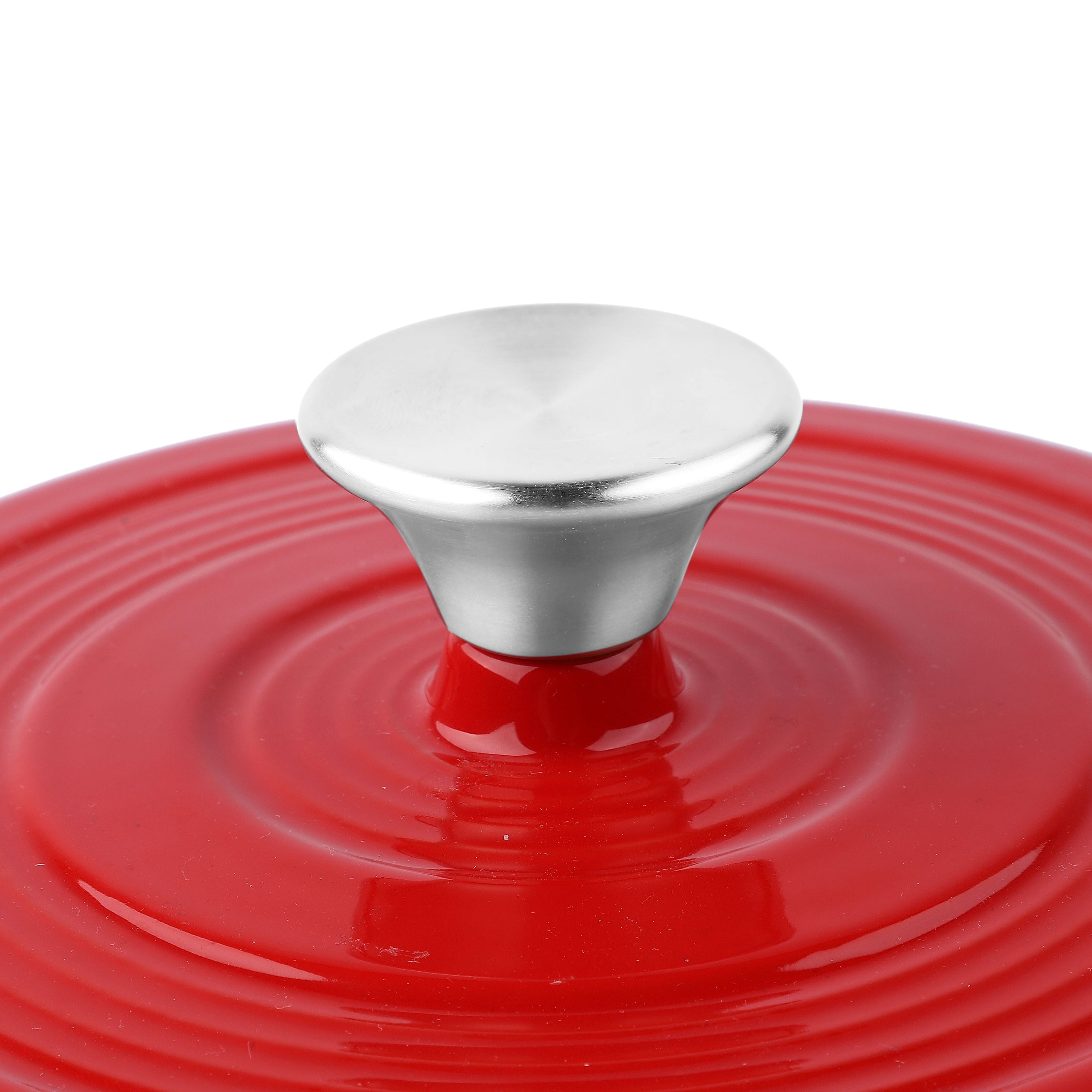 Homesmart Enamelled Cast Iron Dutch Oven Pot  with Lid (3L) - Red