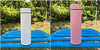 2 Pack - Smart Vacuum Flask with Temp Display (450ml) - White and Smart Vacuum Flask with Temp Display (450ml) - Pink