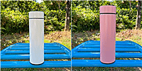 2 Pack - Smart Vacuum Flask with Temp Display (450ml) - White and Smart Vacuum Flask with Temp Display (450ml) - Pink