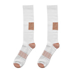 2 Pairs Antibacterial Copper Infused Compression Long Socks (Size S-M, 5 to 10) - White
