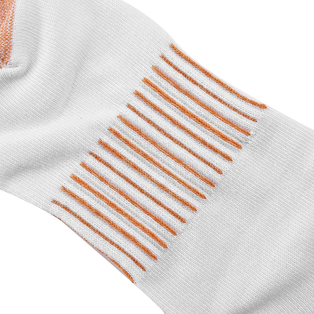 2 Pairs Antibacterial Copper Infused Compression Long Socks (Size S-M, 5 to 10) - White