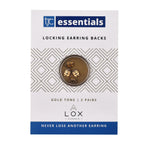 2 Pairs LOX Extra Secure Hypoallergenic Earring Back Locks - Gold Tone