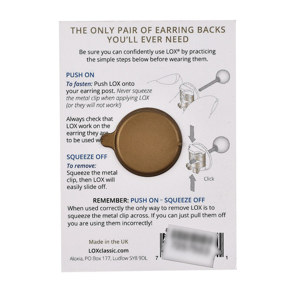 2 Pairs LOX Extra Secure Hypoallergenic Earring Back Locks - Gold Tone