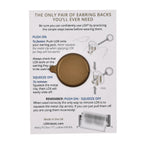 2 Pairs LOX Extra Secure Hypoallergenic Earring Back Locks - Gold Tone