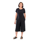 Firenzaa 2 Piece Set with Stretchable Jersey top and Long Shorts(Size M) - Black