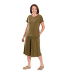 Firenzaa 2 Piece Set with Stretchable Jersey top and Long Shorts(Size M) - Khaki