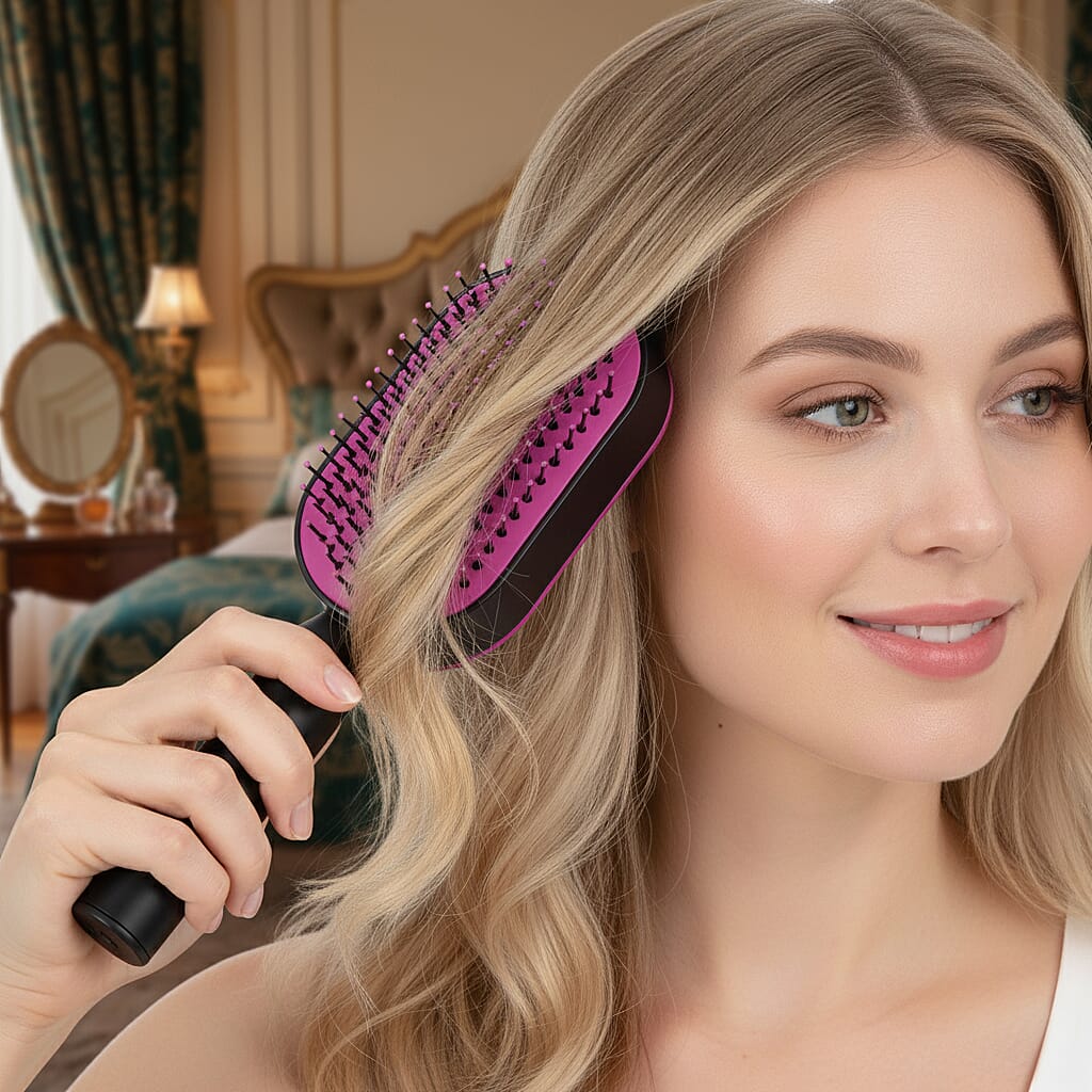 Bliss - Beyond CleanGlide Self Cleaning Hair Brush - 2 Piece Set - Black - Purple