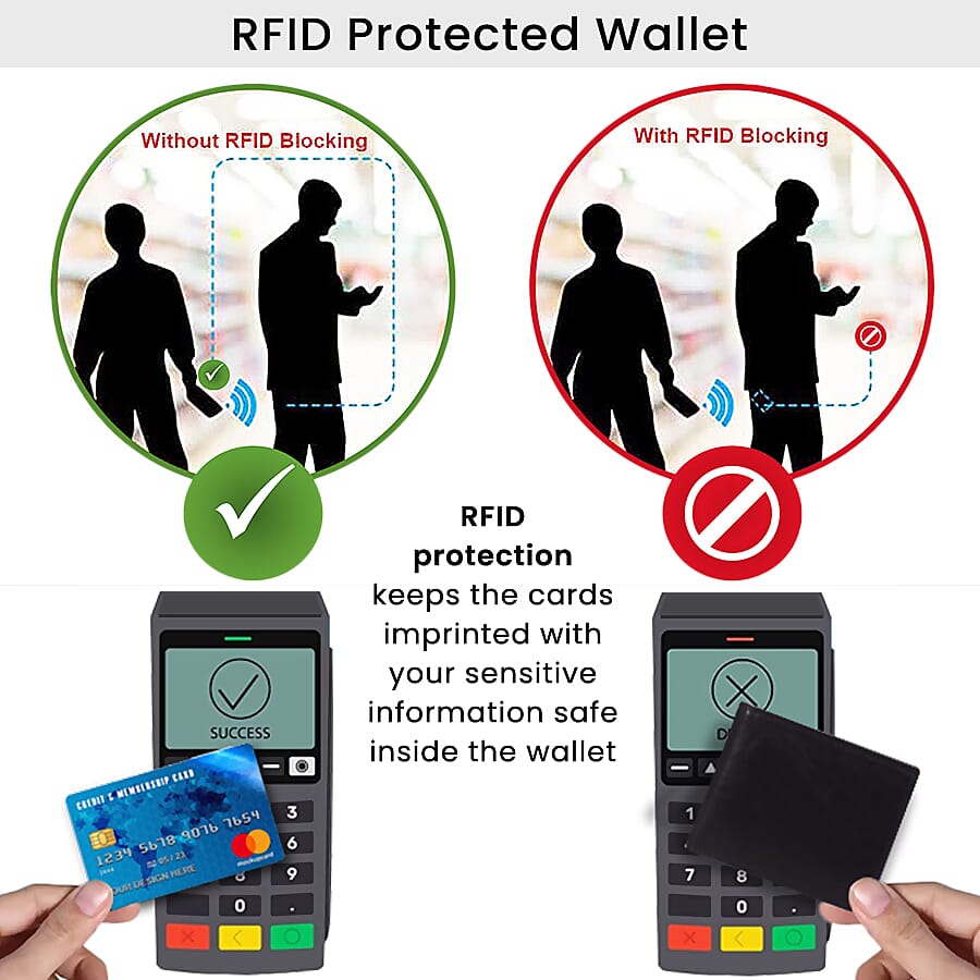 2 Piece Set - ASSOTS LONDON Mens 100% Genuine Leather Belt and RFID Wallet (Size- M, 29-33inch) - Black