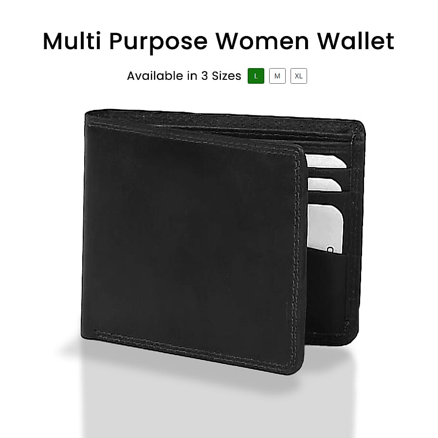 2 Piece Set - ASSOTS LONDON Mens 100% Genuine Leather Belt and RFID Wallet (Size- M, 29-33inch) - Black