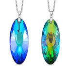 2 Piece Set -  Green Crystal Pendant with Chain (Size 24) Stainless Steel  4.020  Ct.