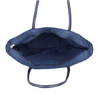 2 Piece Set - Handbag with Matching Hat Tote Bag and Zipper Closure - Blue