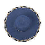 2 Piece Set - Handbag with Matching Hat Tote Bag and Zipper Closure - Blue