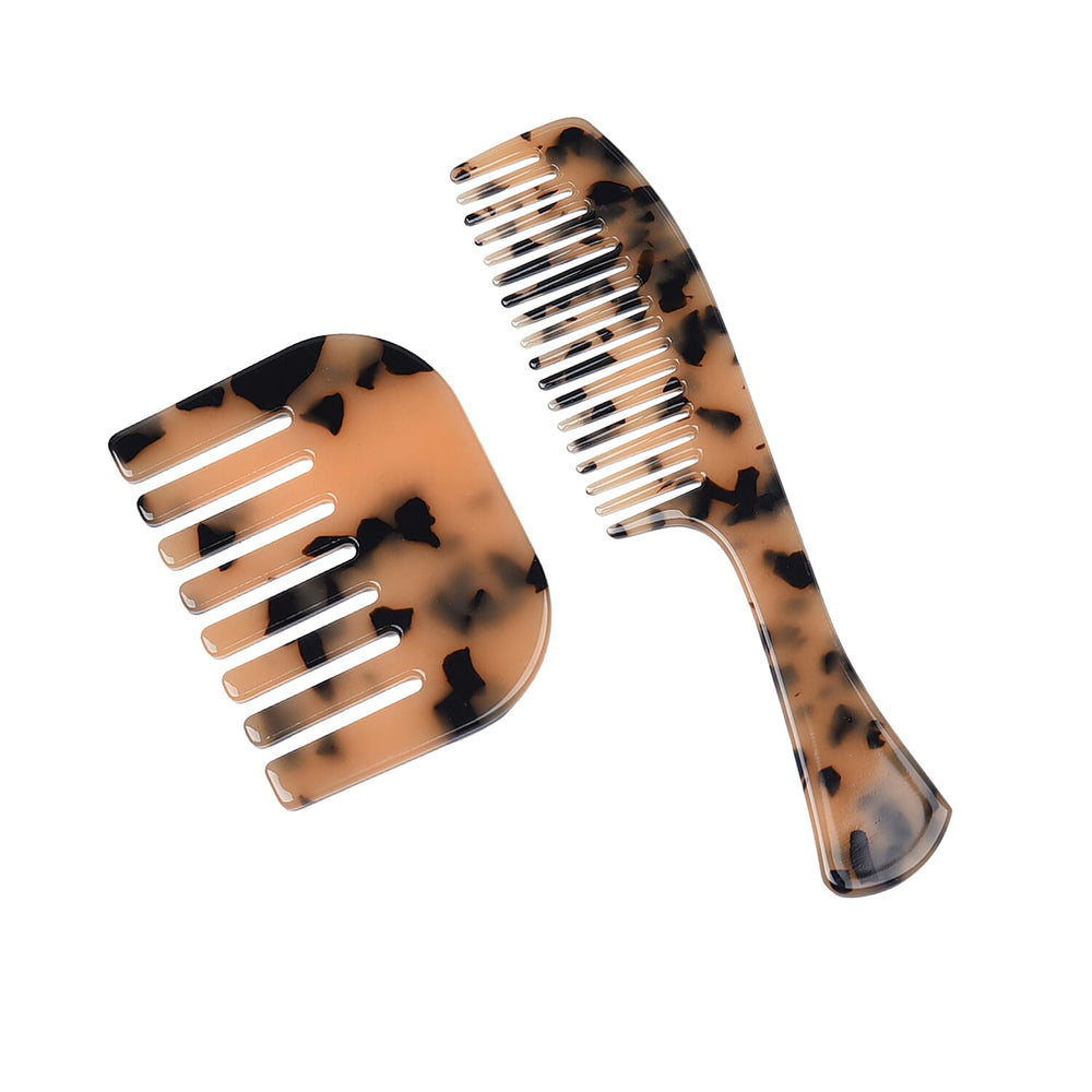2 Piece Set - Leopard Pattern Acetic Acid Comb