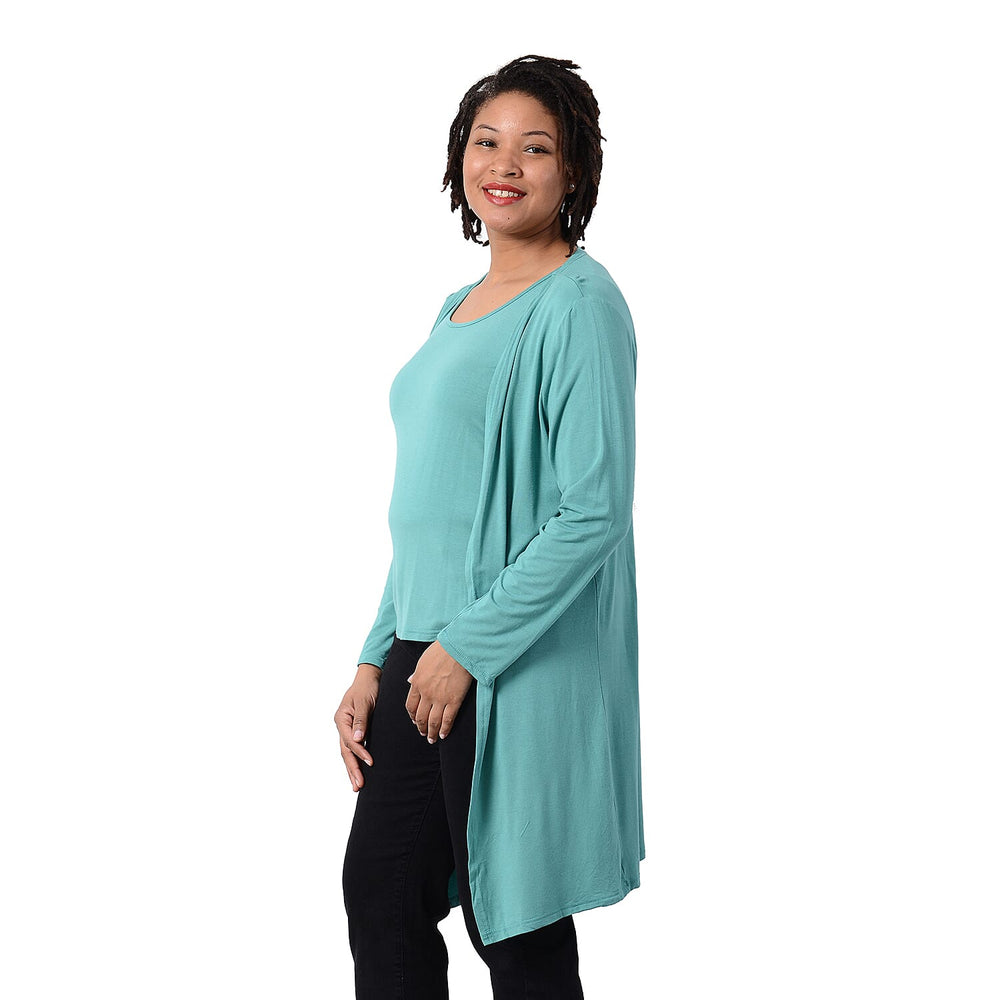 2 Piece Set - Matching Cardigan and Tank Top (Size L,16-18) - Green