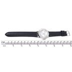 2 Piece Set - STRADA Japanese Movement Water Resistant Simulated Mercury Mystic Topaz Studded Watch with Black Strap and Necklace (Size 24)