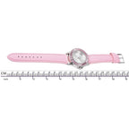 2 Piece Set - STRADA Japanese Movement Water Resistant Simulated Pink Diamond Studded Watch with Pink Strap and Necklace (Size 24)