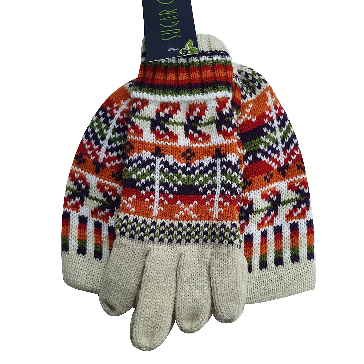 2 Piece Set - SUGARCRISP 100% Acrylic Hat & Gloves - Beige