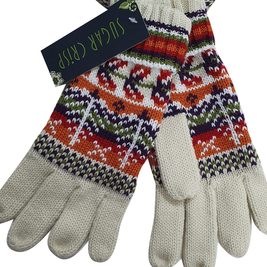 2 Piece Set - SUGARCRISP 100% Acrylic Hat & Gloves - Beige