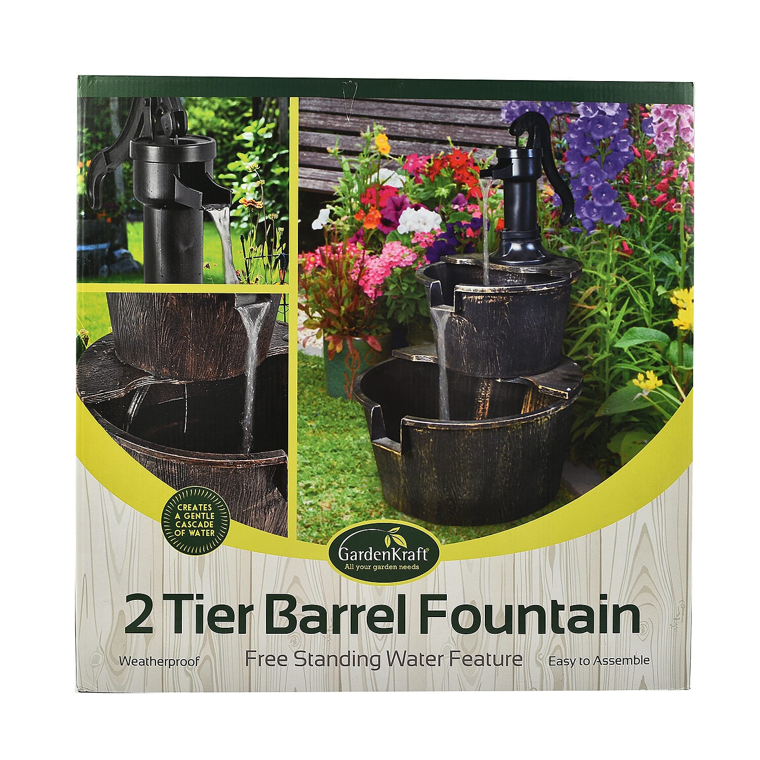 2 Tier Barrel Fountain (with 2.55m Cable)