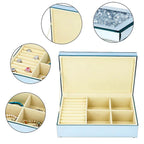 2-Tier Glass Mirrored Jewellery Box with Crystal on Top