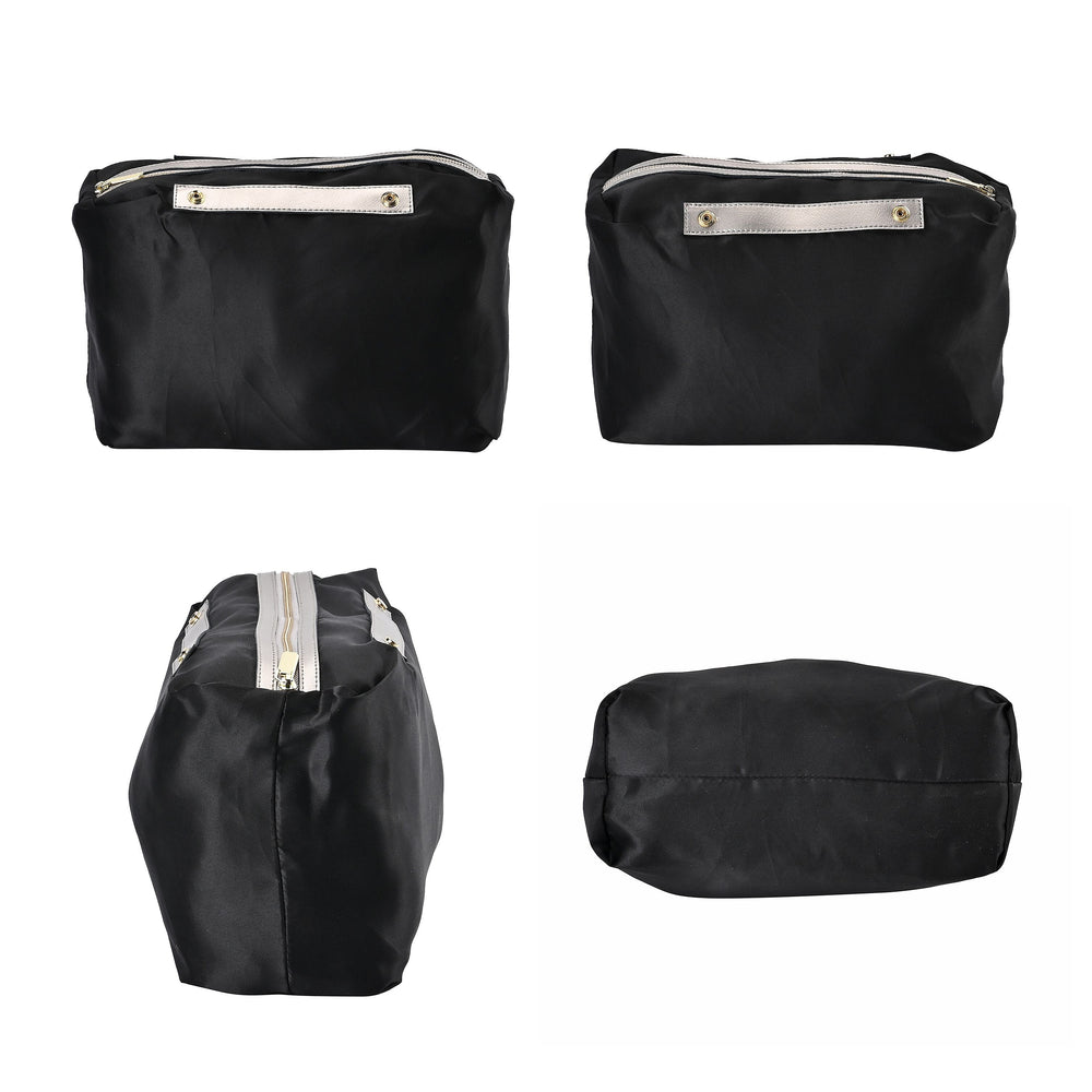 Hong Kong Closeout Genuine Leather 2- in-1 Tote Bag with Detachable Zipped Lining - Metallic Silver