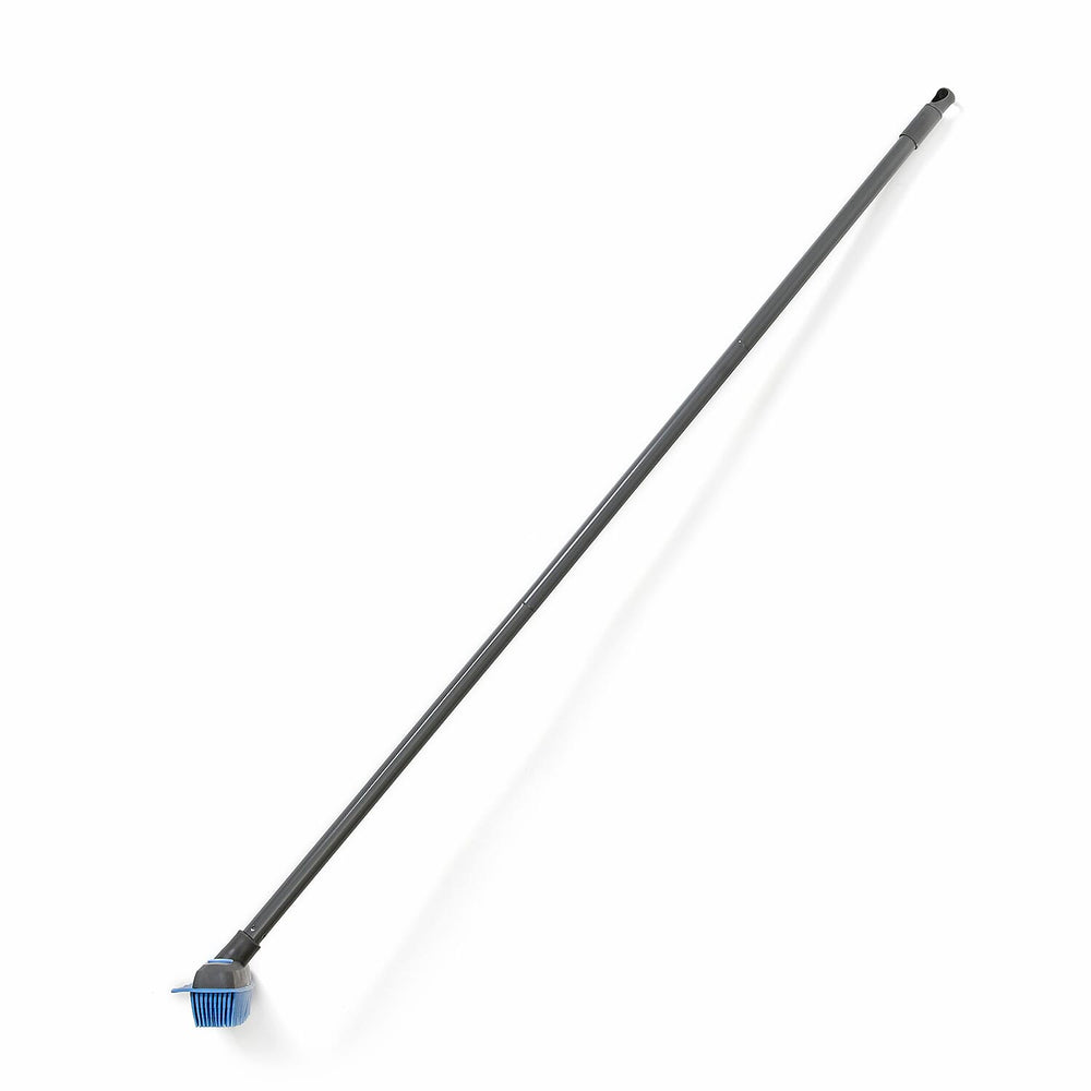 2 in 1 Broom with Squeegee - Stain, Pet Hair, Stubborn Grime, Dirty Water and Dust - Suitable for wet and dry cleaning, indoor- outdoor-Integrated squeegee. Blue
