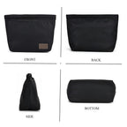 2-in-1 Genuine Leather Tote Bag - Pouch - Dark Grey