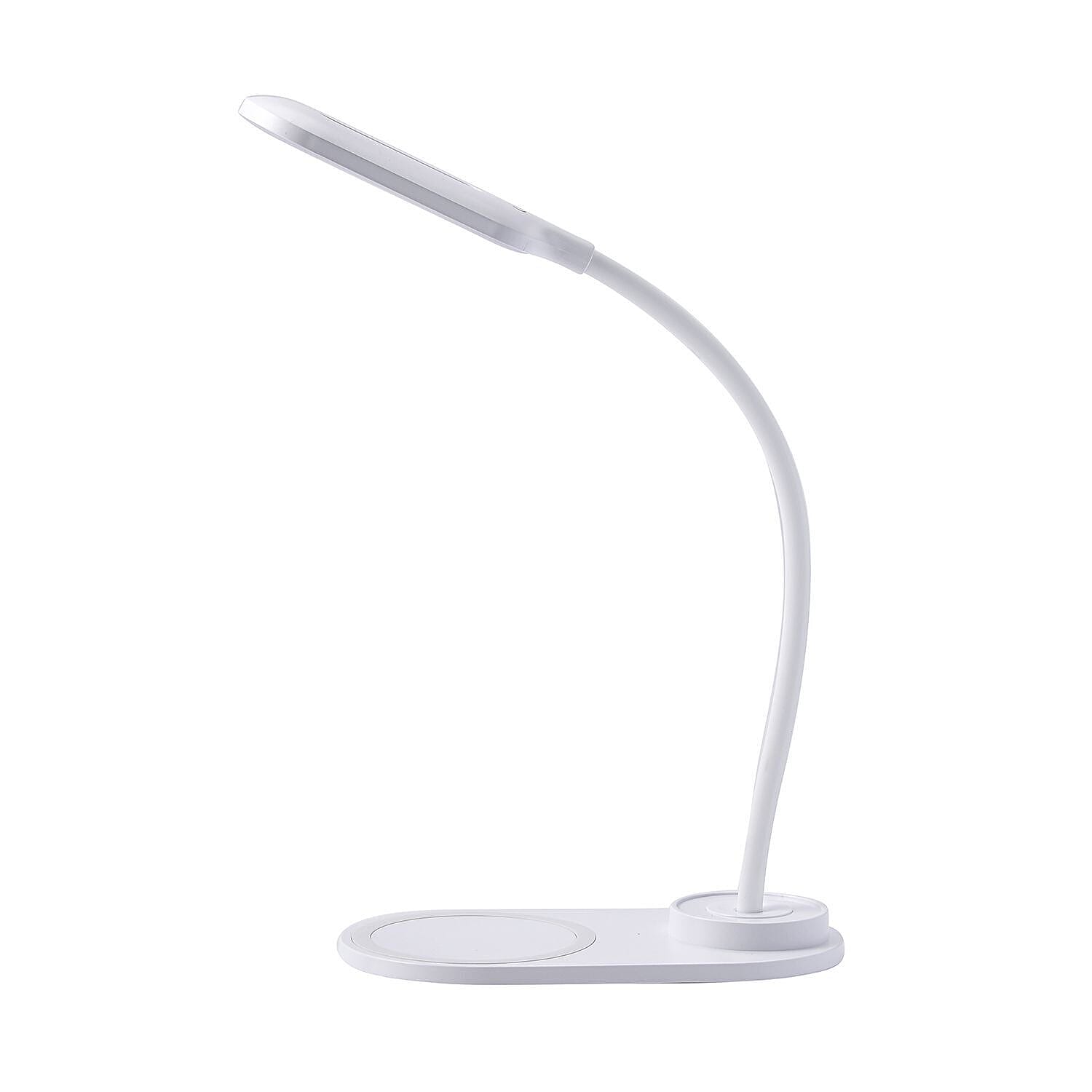 2-in-1 LED Desk Lamp with Wireless Charger (Size 26x16x8 Cm) - White