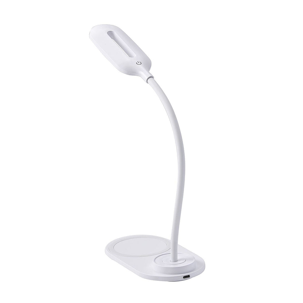 2-in-1 LED Desk Lamp with Wireless Charger (Size 26x16x8 Cm) - White