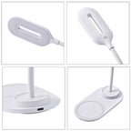 2-in-1 LED Desk Lamp with Wireless Charger (Size 26x16x8 Cm) - White