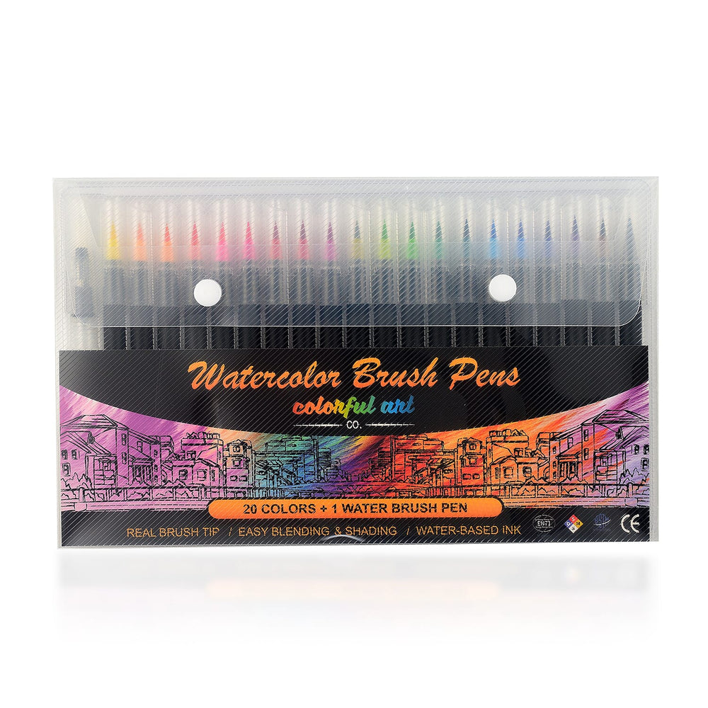 20 Pieces Watercolour Brush Pen Set - Multi