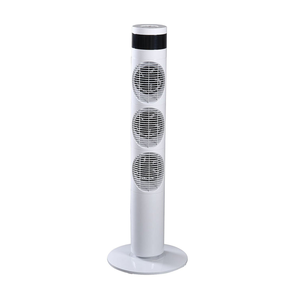 3 Way Multi Directional 20W Power Saving Tower Fan with 3 Wind Mode and Remote Control (Height 98cm) - White (Costs Less Than 1p Per Hour in Energy)